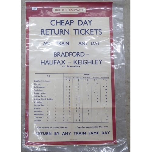 221 - 20thC printed ephemera: to include a British Railways schedule for Bradford-Halifax-Keighley