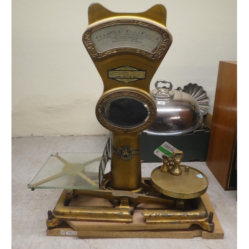 223 - A set of vintage cast iron and brass 'The Automatic Scale Co Ltd' weighing scales