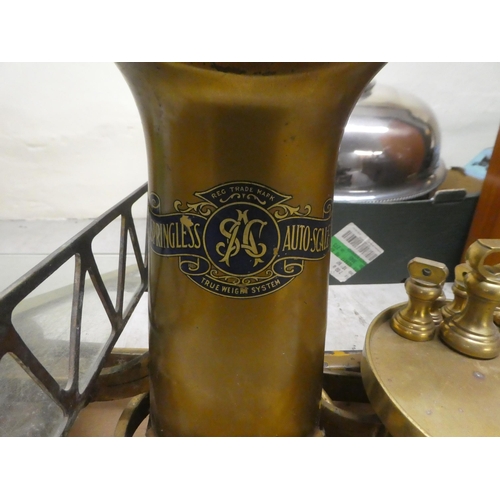 223 - A set of vintage cast iron and brass 'The Automatic Scale Co Ltd' weighing scales