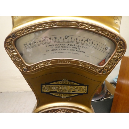 223 - A set of vintage cast iron and brass 'The Automatic Scale Co Ltd' weighing scales