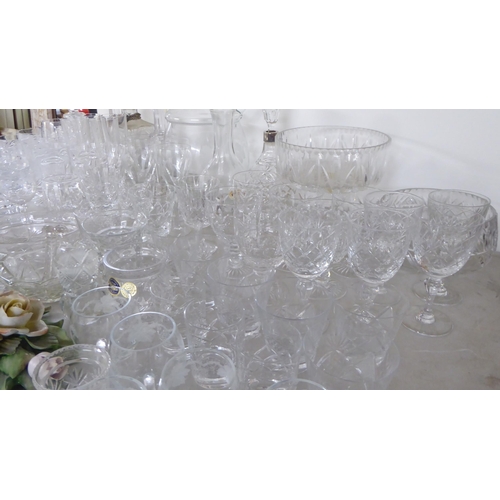 238 - Glassware: to include Bohemian tableware, pedestal, wines and tumblers