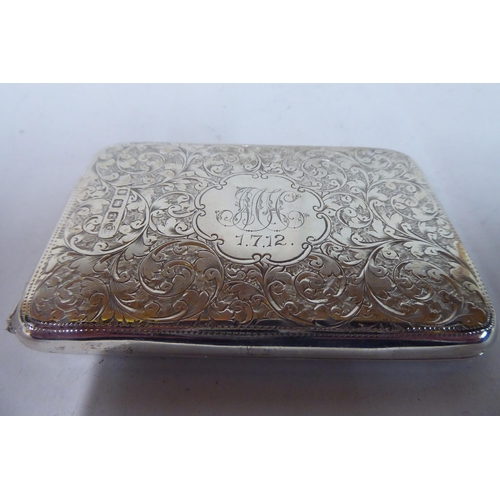 24 - Silver and white metal collectables: to include a ring box; and a cigarette case  mixed marks