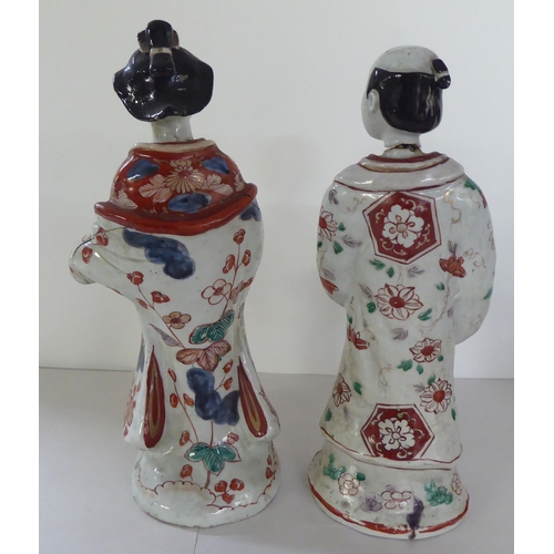 243 - 20thC Oriental ceramics: to include Japanese porcelain figures  largest 14