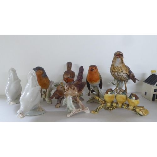 253 - Decorative ceramics: to include Goebel china model birds  largest 5