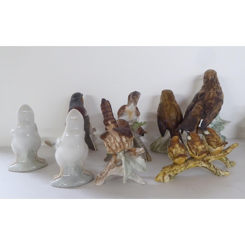 253 - Decorative ceramics: to include Goebel china model birds  largest 5