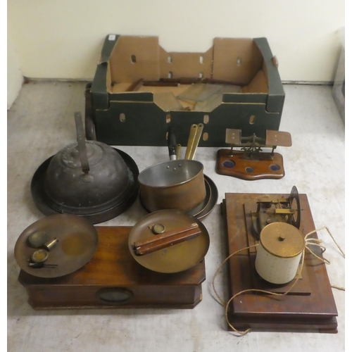 256 - Metalware and instruments: to include a dismantled barograph