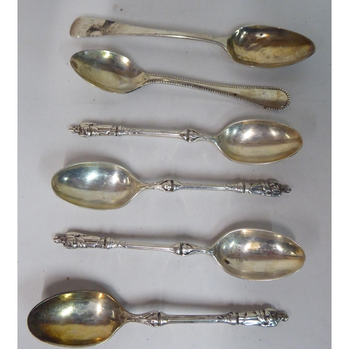 27 - Silver and white metal flatware; and napkin rings  mixed marks