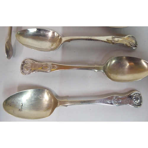 27 - Silver and white metal flatware; and napkin rings  mixed marks