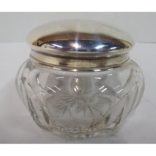 29 - Silver and white metal collectables: to include a dressing table jar; and table cellar  mixed m... 