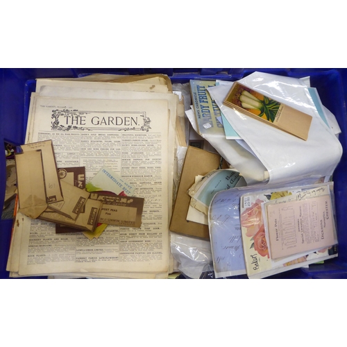 335 - 19th and 20thC mainly gardening themed ephemera: to include nursery brochures from the 1940s; and ot... 