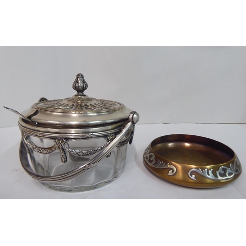 52 - Mixed metalware: to include a pair of silver cased opera glasses  Birmingham marks