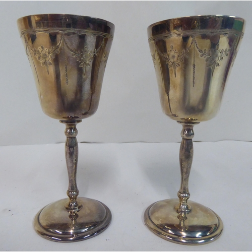 6 - Silver collectables: to include a pair of presentation goblets and tableware  mixed marks