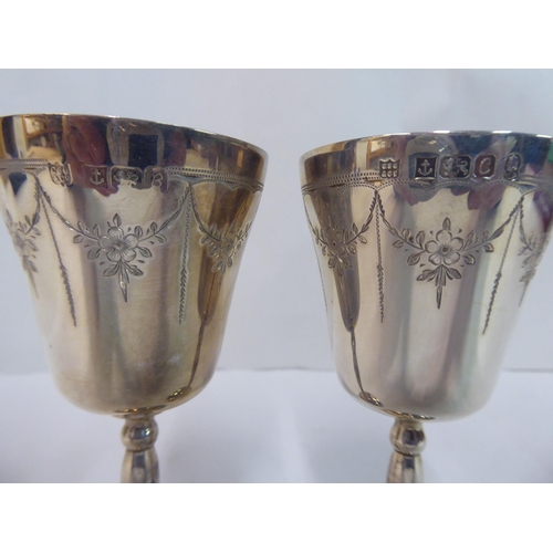 6 - Silver collectables: to include a pair of presentation goblets and tableware  mixed marks