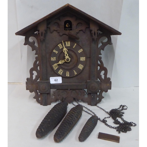 62 - A Black Forest carved wooden cased cuckoo clock  14