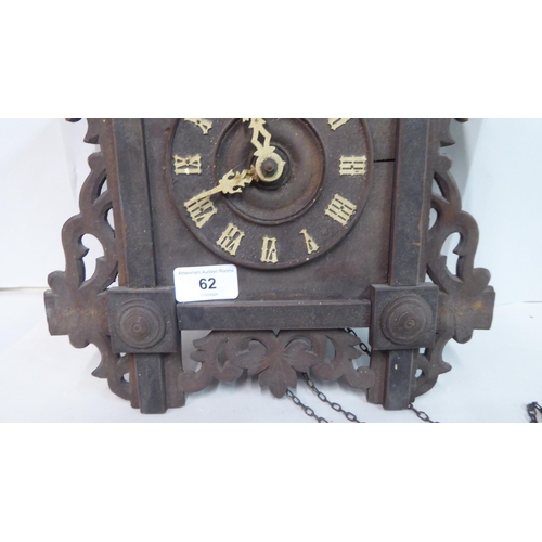 62 - A Black Forest carved wooden cased cuckoo clock  14