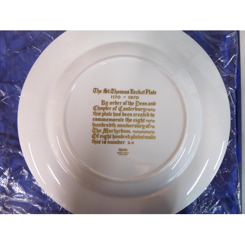 82 - Ceramics: to include a Spode china York Minster presentation plate  10.5