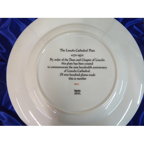 82 - Ceramics: to include a Spode china York Minster presentation plate  10.5