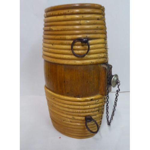 85 - Wooden collectables: to include a late 19thC coppered oak spirit barrel  8