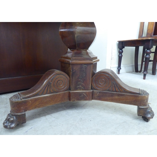 93 - A mid Victorian mahogany pedestal centre table with an inset marble top  28