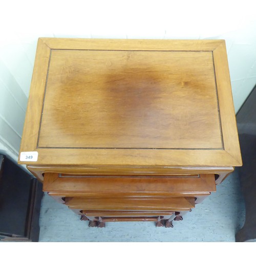 349 - A modern quartetto of Chinese mahogany occasional tables  largest 28