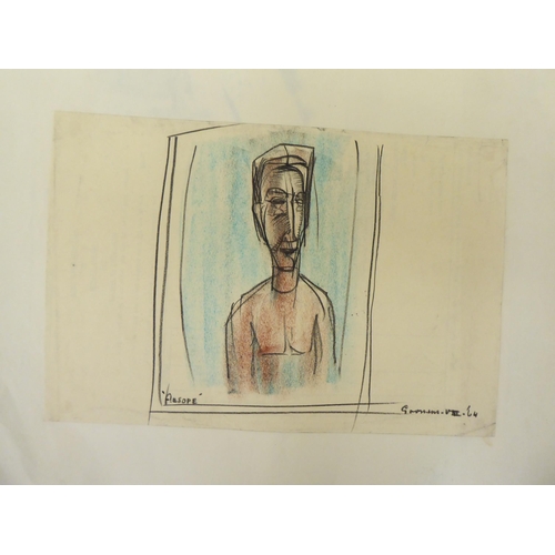 106 - * Goone*s - a folio of eleven 1960s artworks: to include abstracts and figures  watercolours &a... 