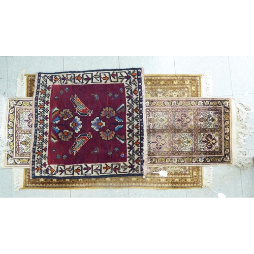 109 - Rugs: to include an example with a central gul, on a brown ground  39