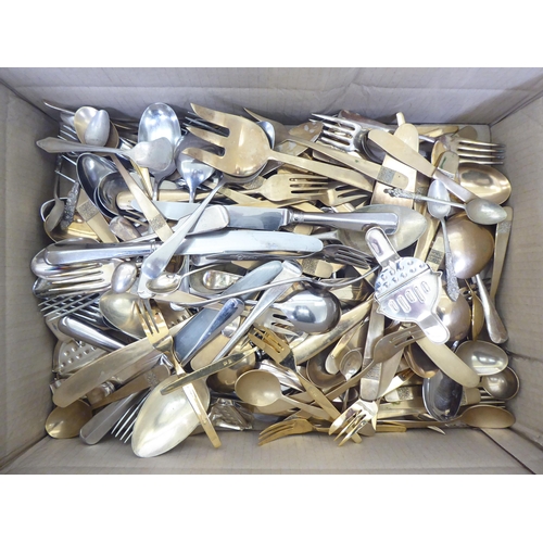 112 - EPNS and brass flatware  various patterns