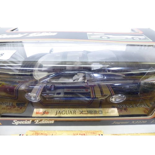 138 - Diecast model vehicles: to include a Maisto Jaguar XJ220