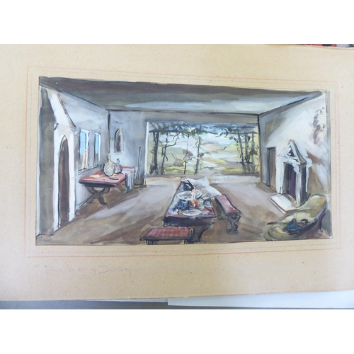 154 - Five various 1960s stage set designs: to include 'The Man of Destiny'  watercolour  7.5