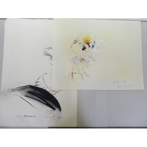 164 - Anne Zielinski Old - head and shoulders studies  watercolour sketches  18