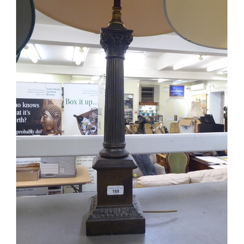 168 - Table lamps: to include a pair of gilt metal examples, fashioned as a Corinthian column  20