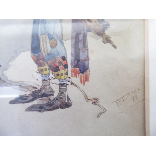 174 - Pictures: to include a theatrical study of a pirate  watercolour  9