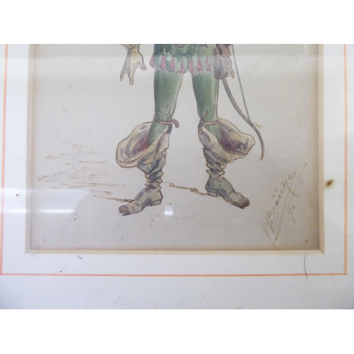 174 - Pictures: to include a theatrical study of a pirate  watercolour  9