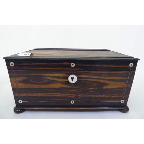 181 - A Regency Coromandel tea casket of sarcophagus form  7