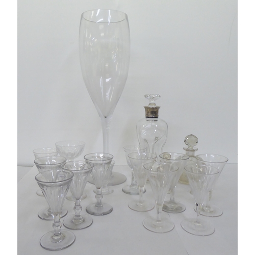 182 - Glassware: to include a silver necked Kluk-Kluk decanter  11