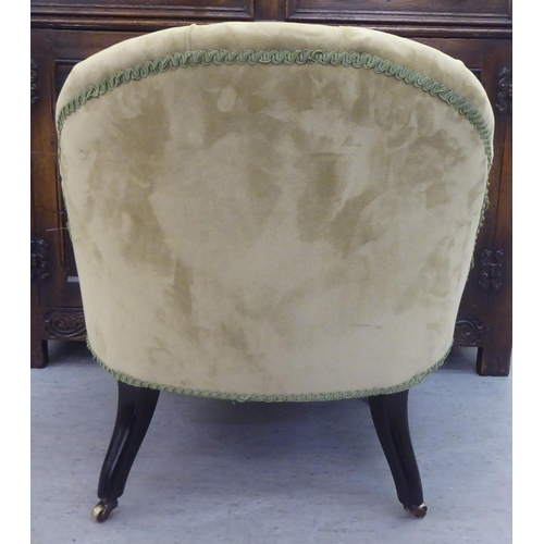 213 - Small furniture: to include a late Victorian nursing chair, button upholstered in a green fabric, ra... 