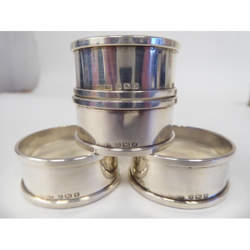 216 - Silver collectables: to include five napkin rings  mixed assays