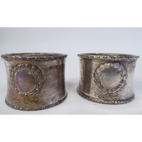 216 - Silver collectables: to include five napkin rings  mixed assays