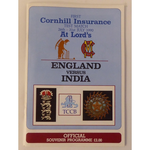 225 - Sport related ephemera: to include an official souvenir programme for the England v India test crick... 