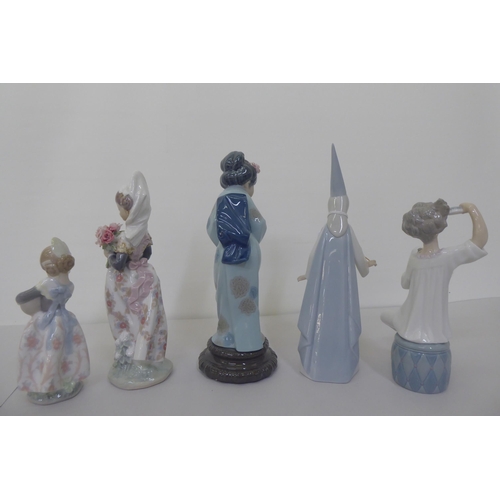 229 - Five Lladro figures: to include a young girl, dressed in a kimono  11