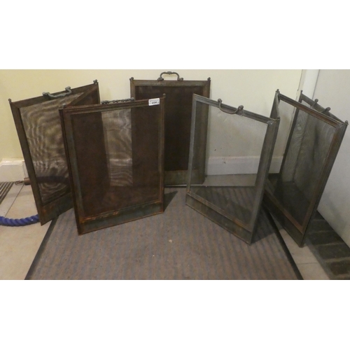 234 - Three five section, wire mesh folding firescreens  20