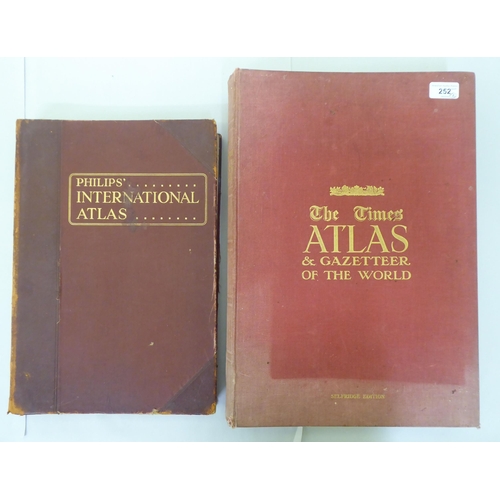 252 - Two 1920/30s Atlas, viz. 'Philips International' and 'The Times Atlas of the World'