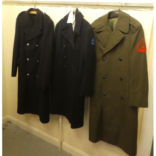 262 - Military and service uniforms: to include a German overcoat(Please Note: this lot is subject to the ... 