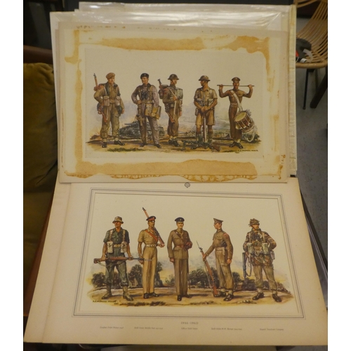 265 - A folio containing military related prints  various sizes