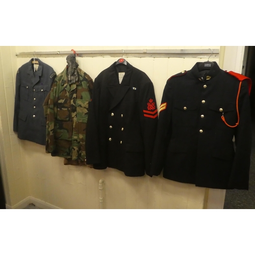 267 - Military and service uniforms: to include a Military Police jacket(Please Note: this lot is subject ... 