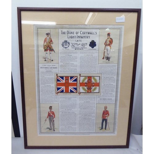 272 - Prints - military: to include soldiers in regimental dress  various sizes  framed