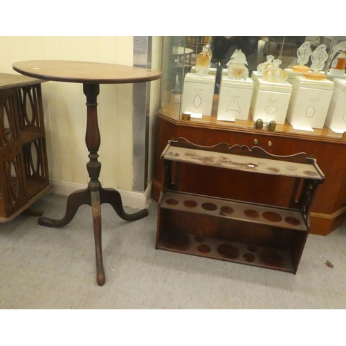 353 - Small furniture: to include an Edwardian oak revolving bookcase with slatted sides  26