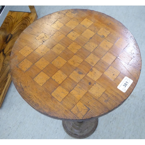 381 - Small furniture: to include a late Victorian mahogany pedestal table with a chessboard top  29