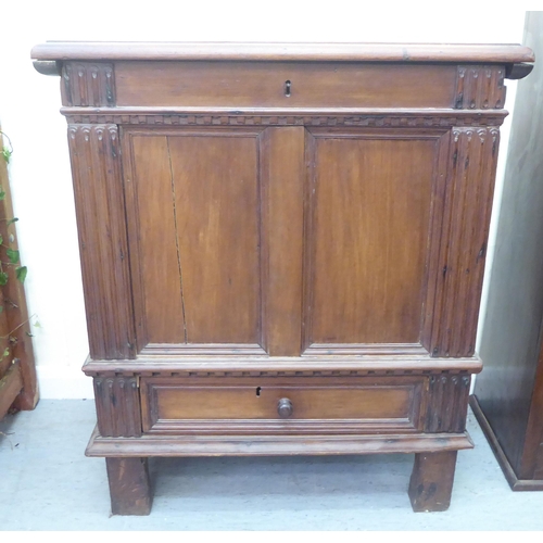 386 - Small furniture: to include a late 18thC marquetry hanging corner cupboard with two doors, decorated... 