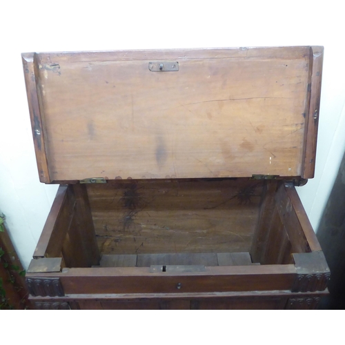 386 - Small furniture: to include a late 18thC marquetry hanging corner cupboard with two doors, decorated... 